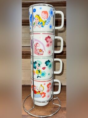 Super Cute 🥰 Disney - Alice in Wonderland Character Garden Stacked Mug Set